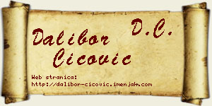 Dalibor Cicović vizit kartica
